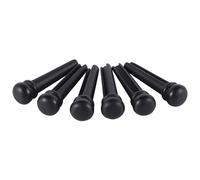 szzijia 6Pcs Ebony Wood Bridge Pins for Acoustic Guitars - 28mm x 5.25mm, 3-Degree Tail Angle, Resonant Sound Enhancement