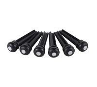 szzijia 6Pcs White Pearl Shell Dot on the head Ebony Bridge Pins for Acoustic Guitars - 28mm x 5.25mm, 3-Degree Tail Angle, Resonant Sound Enhancement
