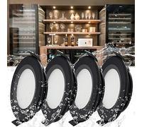 Szzilian LED Recessed Spotlight, 12 V, 2.50 W LED Spot Recessed Lights, Dimmable, 50-60 mm Hole Diameter, IP64 Flat Recessed Spotlights for Motorhome, Boat, Caravan, Car, Camper, Yacht Furniture, 3000