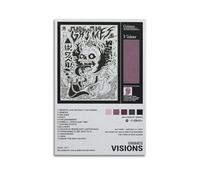 Szzmyo Grimes Poster Visions Album Poster Decorative Painting Modern Aesthetic Canvas Poster Bedroom Art Living Room Decoration Poster 08x12inch(20x30cm) Unframe-Style