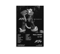 Szzmyo Lyric Tjay "True 2 Myself" Decorative Art Modern Aesthetic Canvas Bedroom & Living Room 20x30"(50x75cm) Unframed