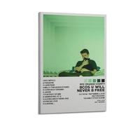 Szzmyo Rex Orange County Poster Bcos U Will Never B Free Album Poster Decorative Painting Modern Aesthetic Canvas Poster Bedroom Art Living Room Decoration Poster 08x12inch(20x30cm) Frame-Style