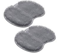 SZZYXD 2PACK Shower Foot Scrubber Mat Back Washer Back Exfoliating Bath Wash Pad Wall Mounted Slip Suction Cups Foot Scrubber for Use in Shower Cups Foot Cleaner for Men and Women, Gray&gray (5212)