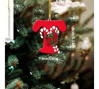 (T) 1pc Christmas Decoration Signboard 2D Flat Design 26 Letter Pendant Ornament for Home, Office, Christmas Gift and Tree Arrangement Props,