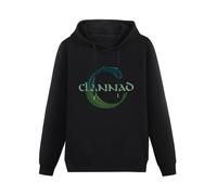 T-33B Planet Rock Clannad Hoody Unisex Ptinted Hoodies Long Sleeve Men's Hooded with Pocket Black M