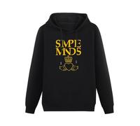 T-33B Simple Minds Hoody Cotton Men Fashion Hoody Graphic Unisex Basic Hoody Unisex Ptinted Hoodies Long Sleeve Men's Hooded with Pocket Black L