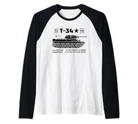 T-34 Soviet Russian Light Tank, Armored Vehicle, Simple Raglan Baseball Tee
