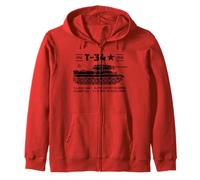 T-34 Soviet Russian Light Tank, Armored Vehicle, Simple Zip Hoodie