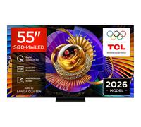 TCL 55C7L-UK 55 Inch SQD-Mini LED TV, 4K HDR 2700 nits and 800 dimming zones, Google TV, Dolby Vision & Atmos, Audio by Bang & Olufsen, 144Hz, Apple AirPlay 2 & Alexa (2026 New Model)