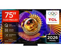 TCL 75C7L-UK 75 Inch SQD-Mini LED TV, 4K HDR 3000 nits and 1,352 dimming zones, Google TV, Dolby Vision & Atmos, Audio by Bang & Olufsen, 144Hz, Apple AirPlay 2 & Alexa (2026 New Model)
