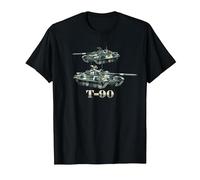 T-90 Russian Main Battle Tanks Diagram T-Shirt, Men, Black, 5X-Large