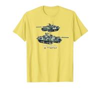 T-90 Russian Main Battle Tanks Diagram T-Shirt, Men, Lemon Yellow, Small
