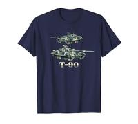 T-90 Russian Main Battle Tanks Diagram T-Shirt, Men, Navy Blue, 4X-Large