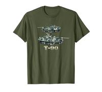 T-90 Russian Main Battle Tanks Diagram T-Shirt, Men, Olive Green, 3X-Large