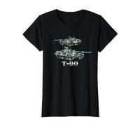 T-90 Russian Main Battle Tanks Diagram T-Shirt, Women, Black, X-Large