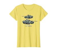T-90 Russian Main Battle Tanks Diagram T-Shirt, Women, Lemon Yellow, Medium
