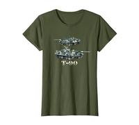 T-90 Russian Main Battle Tanks Diagram T-Shirt, Women, Olive Green, XX-Large