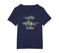 T-90 Russian Main Battle Tanks Diagram T-Shirt, Women's Plus, Navy Blue, 3X
