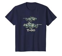T-90 Russian Main Battle Tanks Diagram T-Shirt, Youth, Navy Blue, 2T