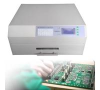T-962 Automatic Reflow Soldering Machine,Portable Circulation Reflow Oven,Professional Infrared Heater Soldering Machine with Hot Air Circulation,for Soldering Proofing (silver-110v,60*58*35 CM)