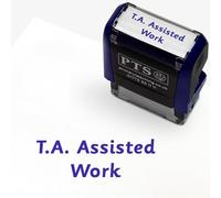 T.A. Assisted Work Pre Inked School Teachers Reading Comprehension Marking Stamper Stamp 38x15mm Primary Teaching Services (Purple)