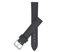 T A Extra Long Dark Brown Calf Grain Genuine Leather Watch Strap 10mm to 24mm. (14mm, Silver)