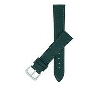 T A Extra Long Dark Green Calf Grain Genuine Leather Watch Strap 10mm to 22mm. (20mm, Gilt)
