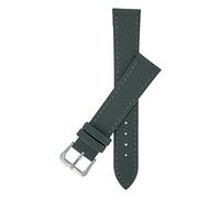 T A Extra Long Grey Calf Grain Genuine Leather Watch Strap 10mm to 22mm. (12mm, Silver)