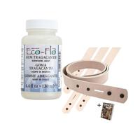 T a n d y Leather Craftsman Belt Blank 1-1/2inX48in & Eco Flo Gum Tragacanth 4.4 Floz - Natural VegTan Leather Strap & Clear Gloss Burnishing Gum for Tandy Leather Working Kit, Ebook
