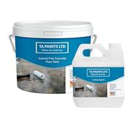 T A Paints Ltd 100% Epoxy Resin Concrete Floor & Garage Paint Low Odour Solvent Free Heavy Duty Two Pack Coating Industrial, Factory Floor Paint 5Kg BS 18 B 25 Grey