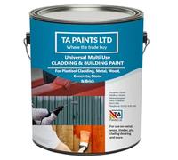 T A Paints Ltd Plastisol Cladding and Building Paint Multi Purpose Coating for Cladding, Metal, Wood, Concrete, Brick & Stone Brush, Roller or Spray Apply (1L Green BS 14 C 39)