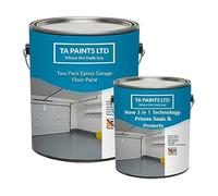 T A Paints Ltd Two Pack Epoxy Resin Garage Floor Paint 3 In 1 Primer Sealer Protect Heavy Duty 2k Industrial Factory Floor Coating for Concrete Stone Brick (1L BS 00 A 05 Grey)
