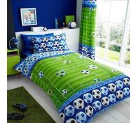 Football Pitch Single Bedding - Blue