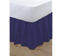 T&A Traders® Polycotton Plain Dyed Under Mattress Platform Base Valance Sheet King Size NAvy Blue Frill Length 16" (40cm)