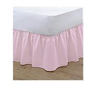 T&A Traders® Polycotton Plain Dyed Under Mattress Platform Base Valance Sheet King Size Pink Frill Length 16" (40cm)