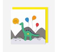 t’art designs - Birthday Cards for Kids - Dinosaur Theme - Childrens Birthday Card with Bright Yellow Envelope - Printed in the UK - 150mm x 150mm