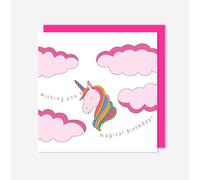 t’art designs - Birthday Cards for Kids - Unicorn Card - Happy Birthday Card with Bright Pink Envelope - Printed in the UK - 150mm x 150mm