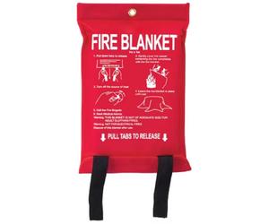 T&B® Fiberglass Fire Blanket in Soft Case 1m x 1m with Flame-Retardant Cotton Tapes Suited for Use Around The Home & Kitchen, Office, Garage, Outdoor Cooking (One Pack)