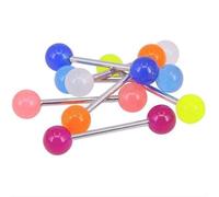 T Bar 7x 14G 1.6mm 16mm Glow in the Dark Stainless Steel Tongue Bars Arcylic Pack Colour 1.6mm Tongue Colourful Nipple Stud Tongue Barbells