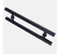 T Bar Barn Door Handle,Bathroom Knob,Heavy Duty Stainless Steel Shower Pull Push Handles,Closet Hardware,Two Sides Glass Shed Pull,for Furniture,with Accessories (Hole Center:60cm(23.6in),Black)