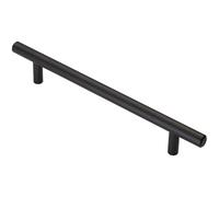 T Bar Cupboard Pull Handle 220 x 12mm 160mm Fixing Centres Matt Black