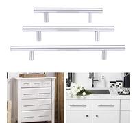 T Bar Handle Pulls, 2pcs Kitchen Cabinet T Bar Silver Stainless Steel Kitchen Cabinet T Bar Handle Furniture Drawer Pulls Cuoboard Knobs (10 * 64 * 100mm)
