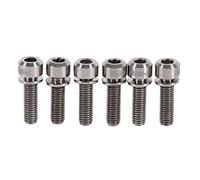 T-best Bicycle Stem Bolt,6pcs Titanium Alloy M5 x 18mm Bolts Screw With Washers Set For MTB Bicycle Stem(Titanium)