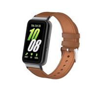 T-BLUER Bands Compatible with Samsung Galaxy Fit 3 Strap,Leather Replacement Bracelet Watchband Accessories for Samsung Galaxy Fit 3 SM-R390 Women Men Brown