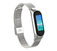 T-BLUER Bracelet Compatible with Xiaomi Mi Band 5/Mi Band 6, Replacement Stainless Steel Strap for Xiaomi Miband 5/Miband 6 Bracelet Accessories for Women Men without Tracker Included
