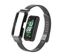 T-BLUER Compatible for Huawei Band 8 Strap,Stainless Steel Metal Replacement Band Bracelet Wristband Accessories with Metal Frame for Huawei Band 7/8/9 Black