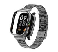 T-BLUER Compatible for Redmi Watch 3 Strap,Stainless Steel Metal Replacement Band Bracelet Wristband Accessories for Xiaomi Redmi Watch 3 Smart Watch,Black