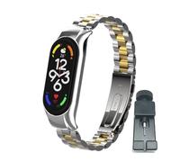 T-BLUER Compatible for Xiaomi Mi Band 7 Strap,Stainless Steel Metal Replacement Band Bracelet Wristband Accessories for Xiaomi Mi Band 7 Smart Bracelet