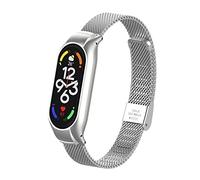 T-BLUER Compatible for Xiaomi Mi Band 7 Strap,Stainless Steel Metal Replacement Band Bracelet Wristband Accessories for Xiaomi Mi Band 7 Smart Bracelet