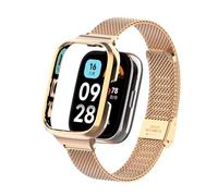 T-BLUER Compatible with Xiaomi Redmi Watch 3 Active Strap,Stainless Steel Metal Replacement Band Bracelet Wristband Accessories for Redmi Watch 3 Active Smart Watch,Rose Gold